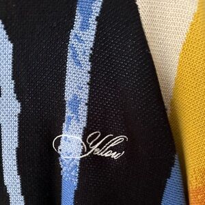 Script Logo Striped unisex Sweater - Black & Blue